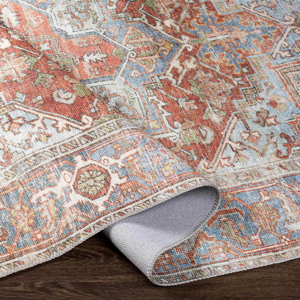 Alanya Brown/Sage Machine Woven Rug - fold