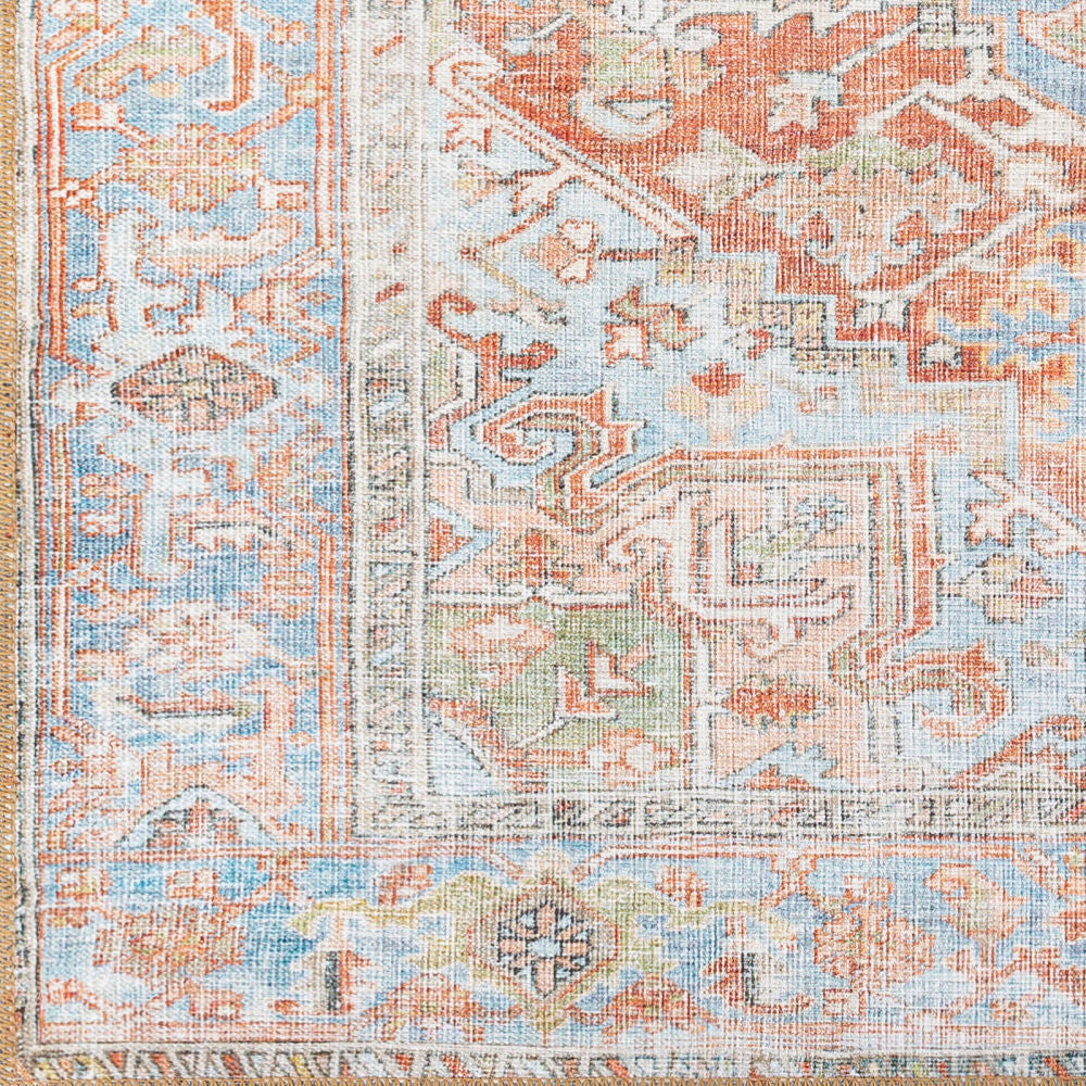 Alanya Brown/Sage Machine Woven Rug - swatch