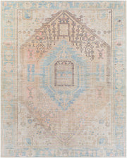 Alanya Coral/Sage Machine Woven Rug - 5'3" x 7'