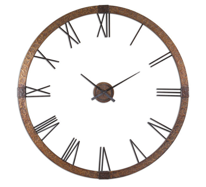 Amarion Rustic Metal Oversized Wall Clock 60"