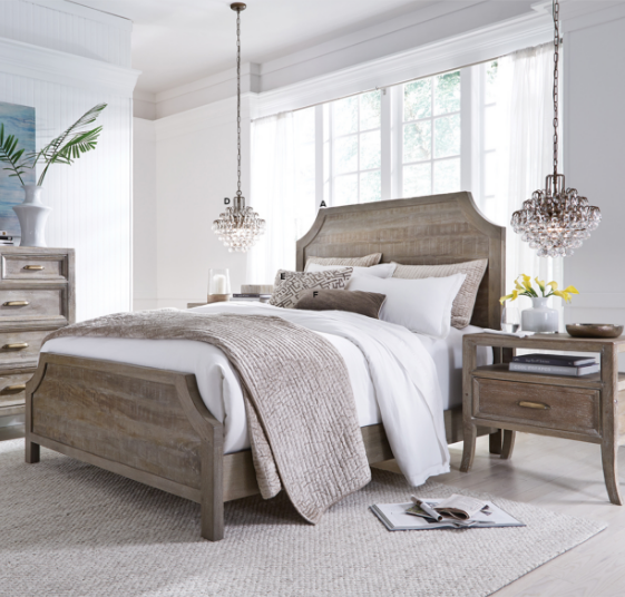 Amelie Solid Wood California King Bed Frame  - Vintage Taupe
