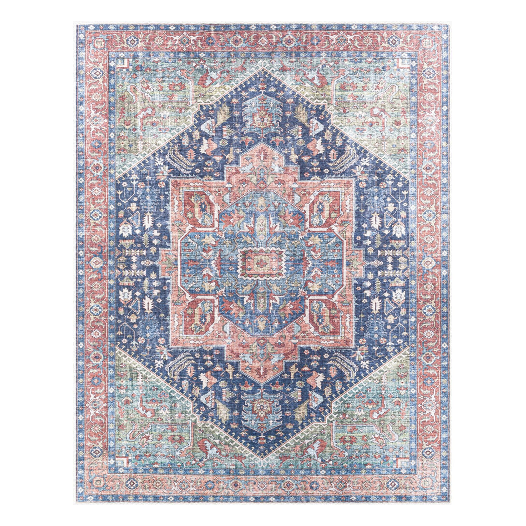 Amelie Blue/Sage Machine Woven Rug - 2'7" x 13'11"