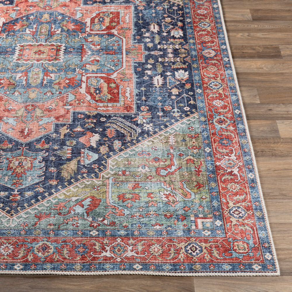 Amelie Blue/Sage Machine Woven Rug - front
