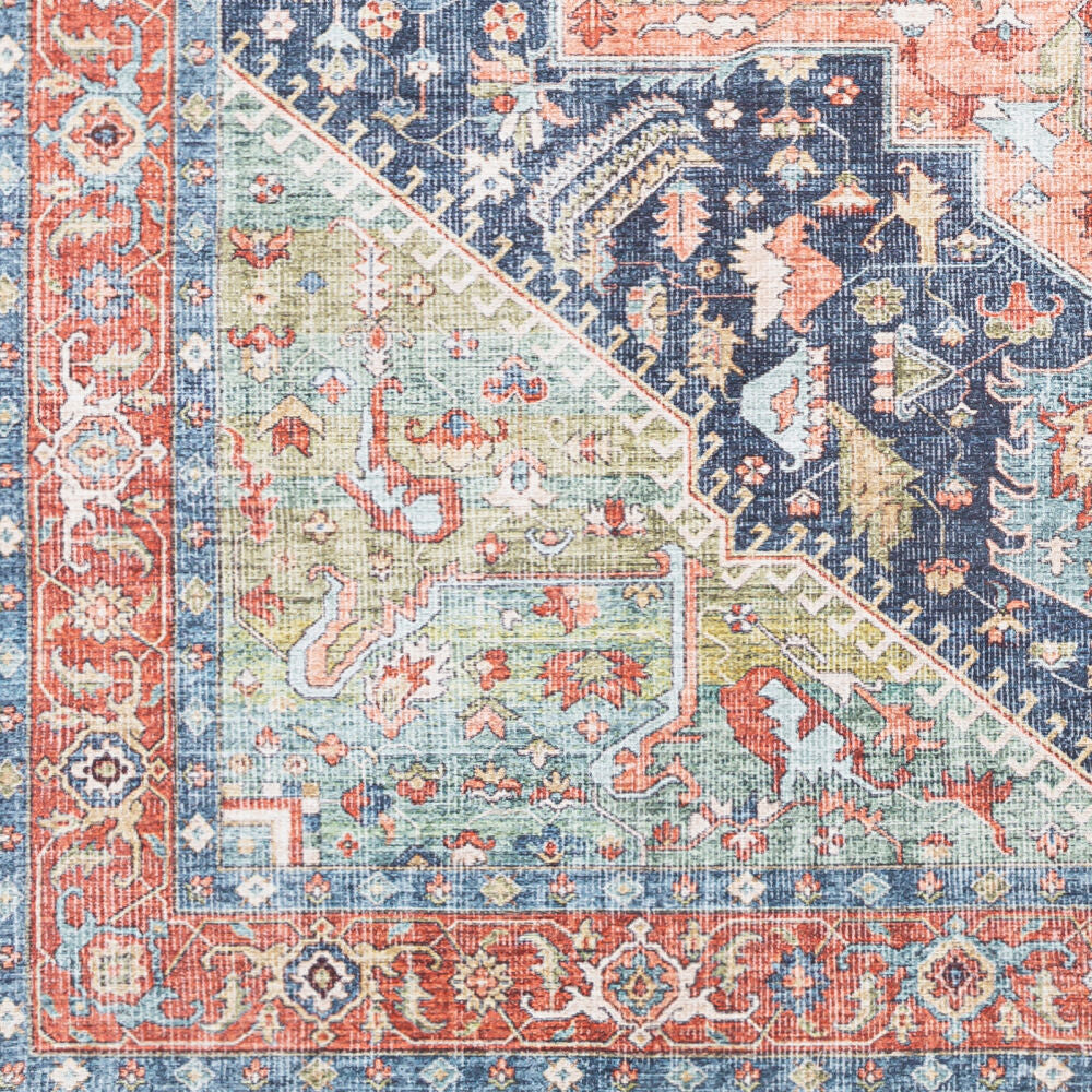 Amelie Blue/Sage Machine Woven Rug - swatch