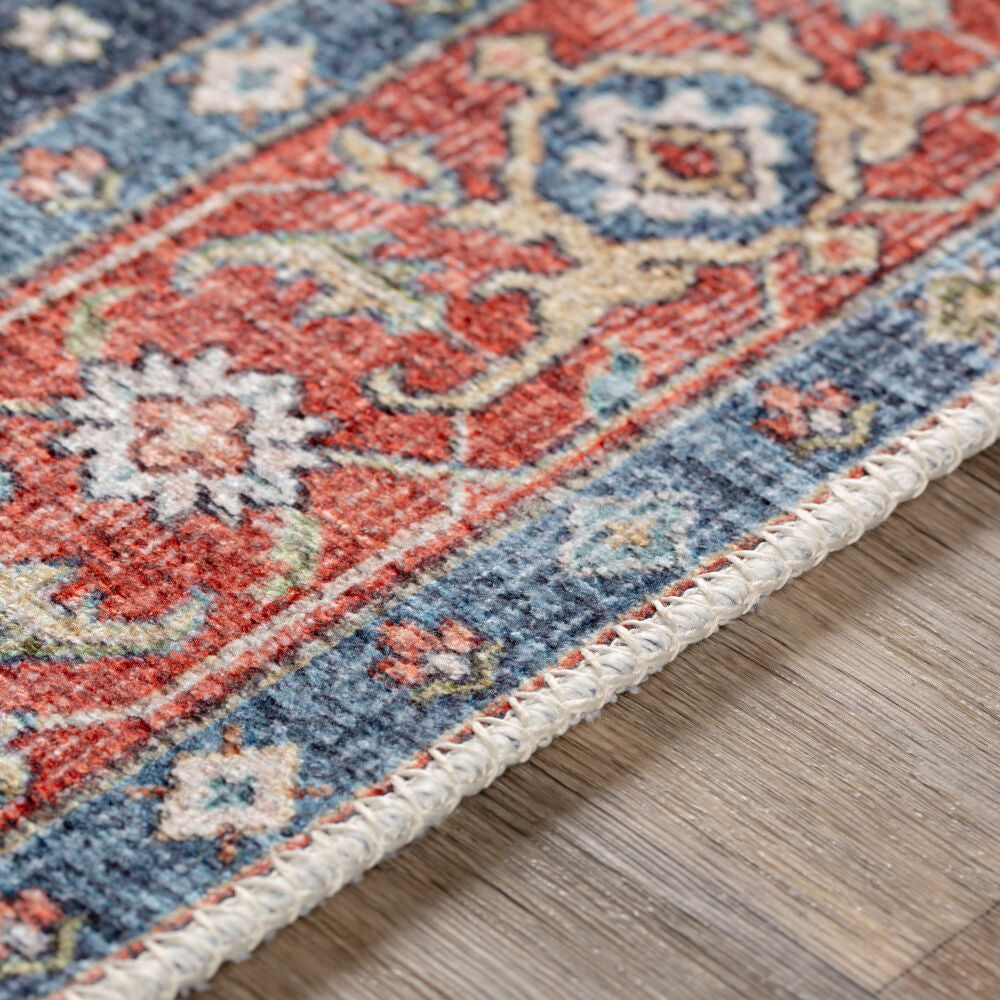 Amelie Blue/Sage Machine Woven Rug - texture