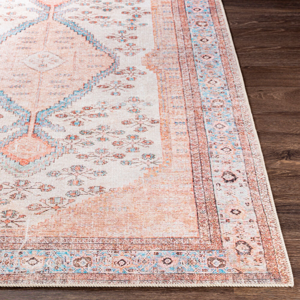 Amelie Aqua/Light Gray Machine Woven Rug - front