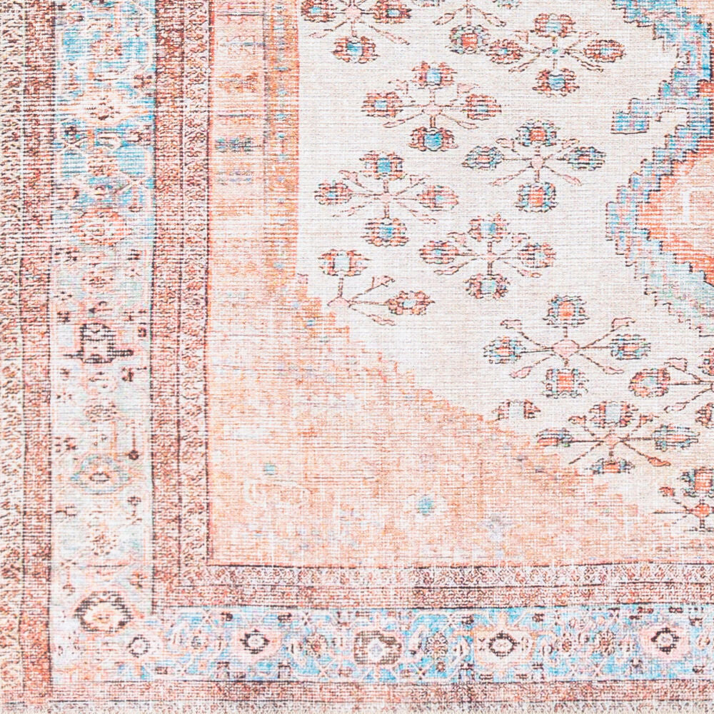 Amelie Aqua/Light Gray Machine Woven Rug - swatch