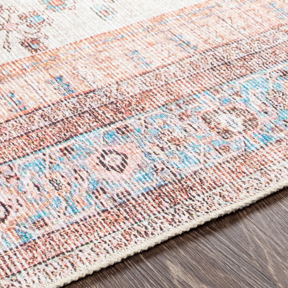 Amelie Aqua/Light Gray Machine Woven Rug - texture