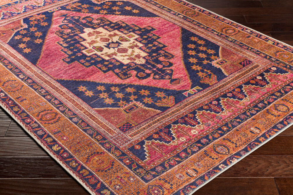 Amelie Burnt Orange/Wheat Machine Woven Rug - corner