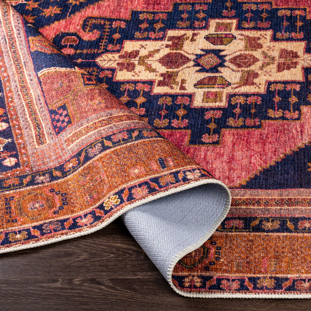 Amelie Burnt Orange/Wheat Machine Woven Rug - fold