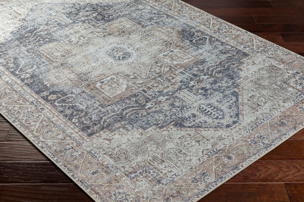 Amelie Beige/Taupe Machine Woven Rug - corner