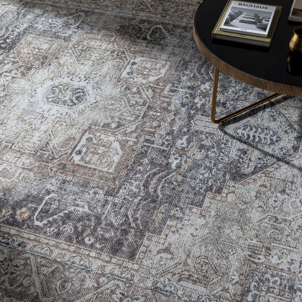 Amelie Beige/Taupe Machine Woven Rug - styleshot