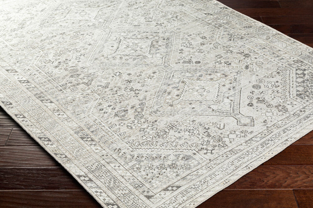 Amelie Charcoal/Taupe Machine Woven Rug - corner