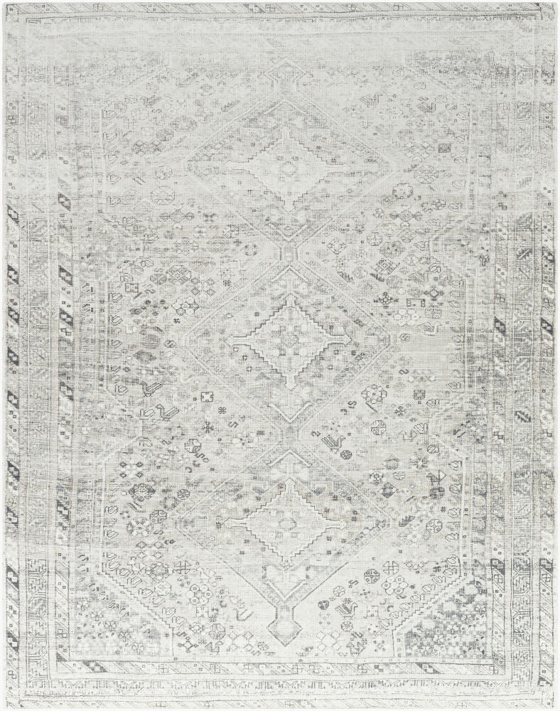 Amelie Charcoal/Taupe Machine Woven Rug - 2' x 2'11"