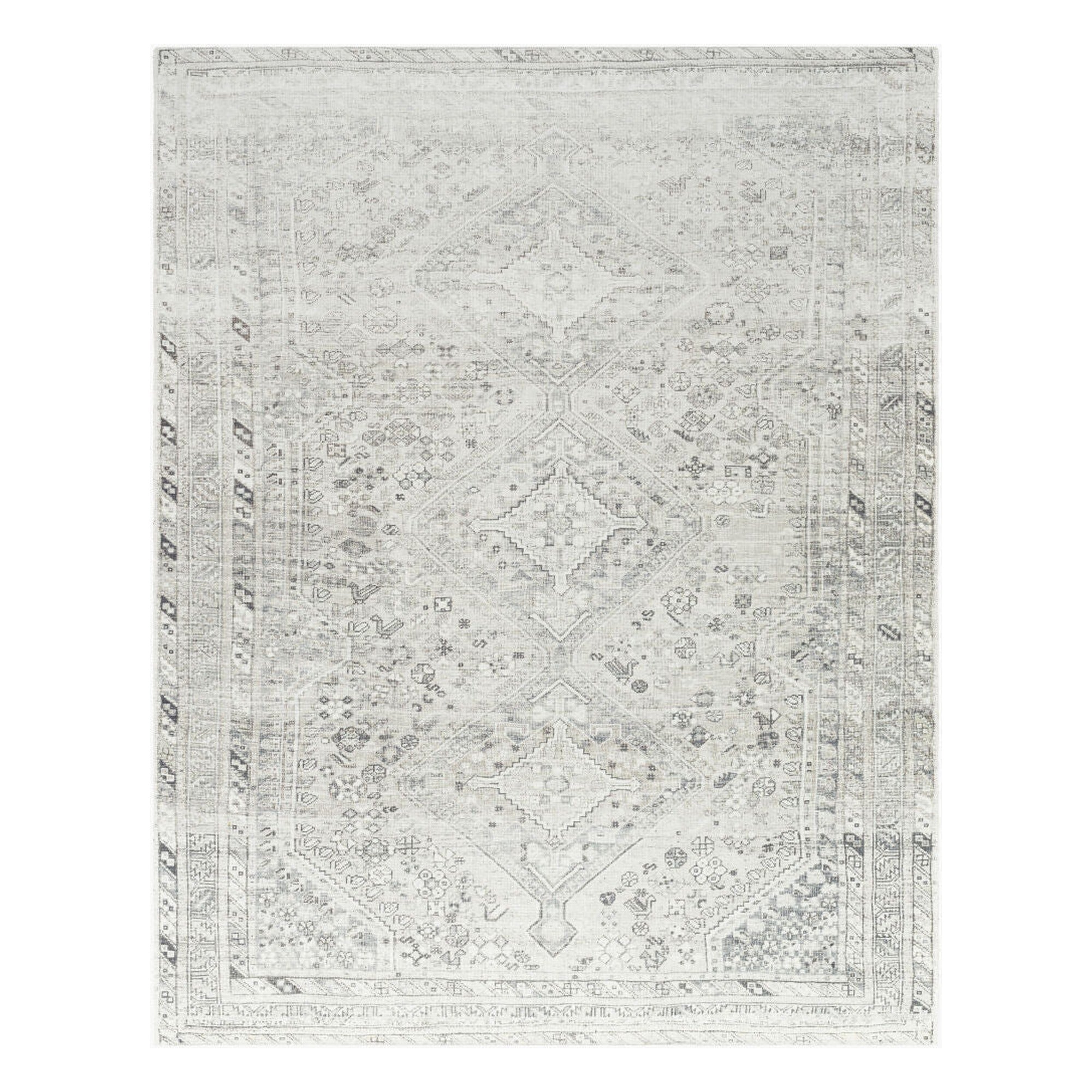 Amelie Charcoal/Taupe Machine Woven Rug - 2' x 2'11"