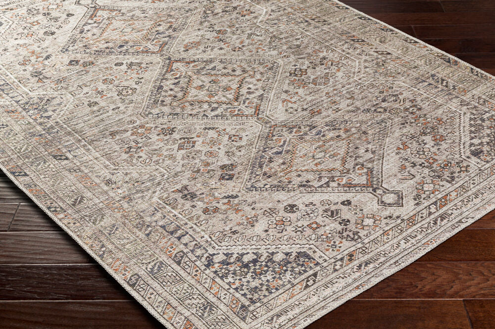 Amelie Black/Slate Machine Woven Rug - corner