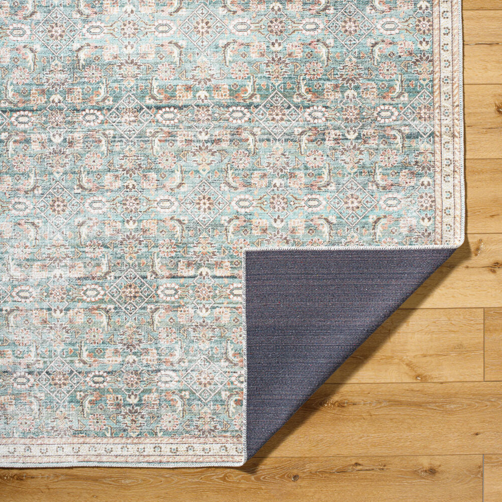 Amelie Brown/Teal Machine Woven Rug - fold