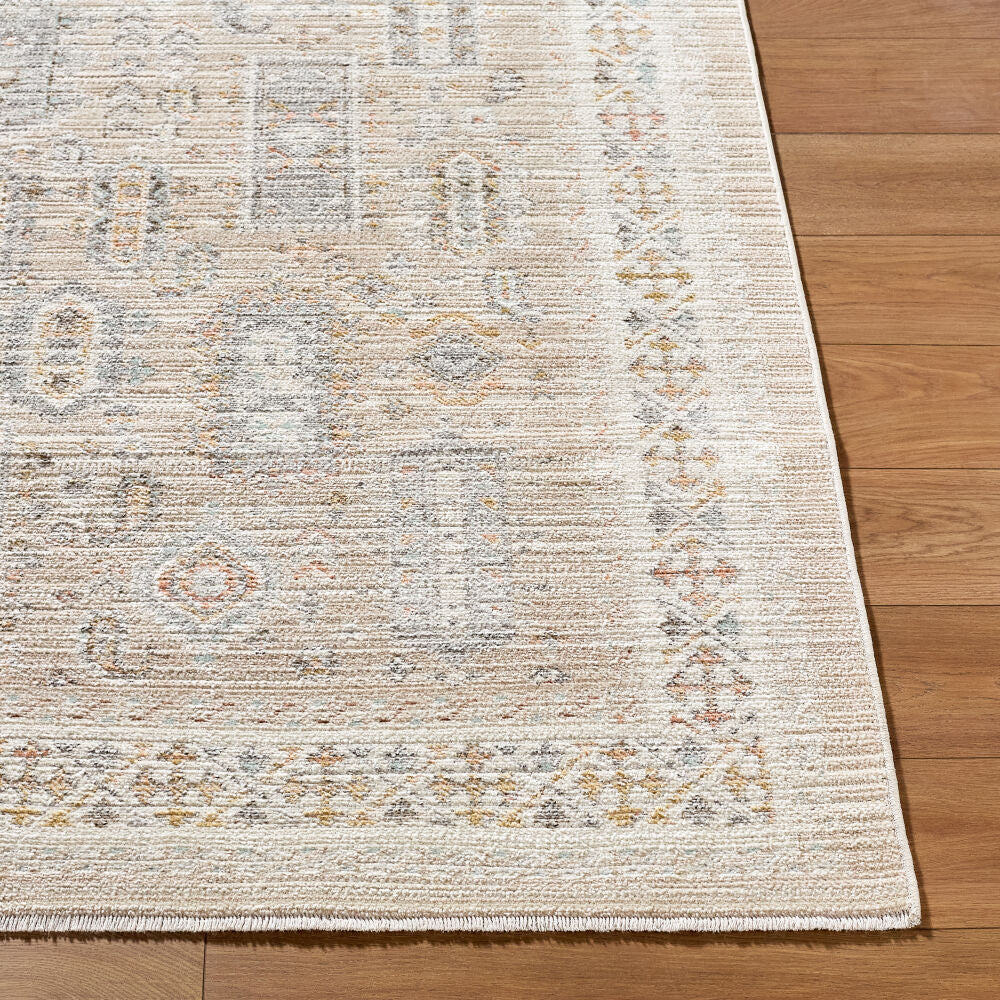 Amir Beige/Sky Blue Machine Woven Rug AMR-2300 - front