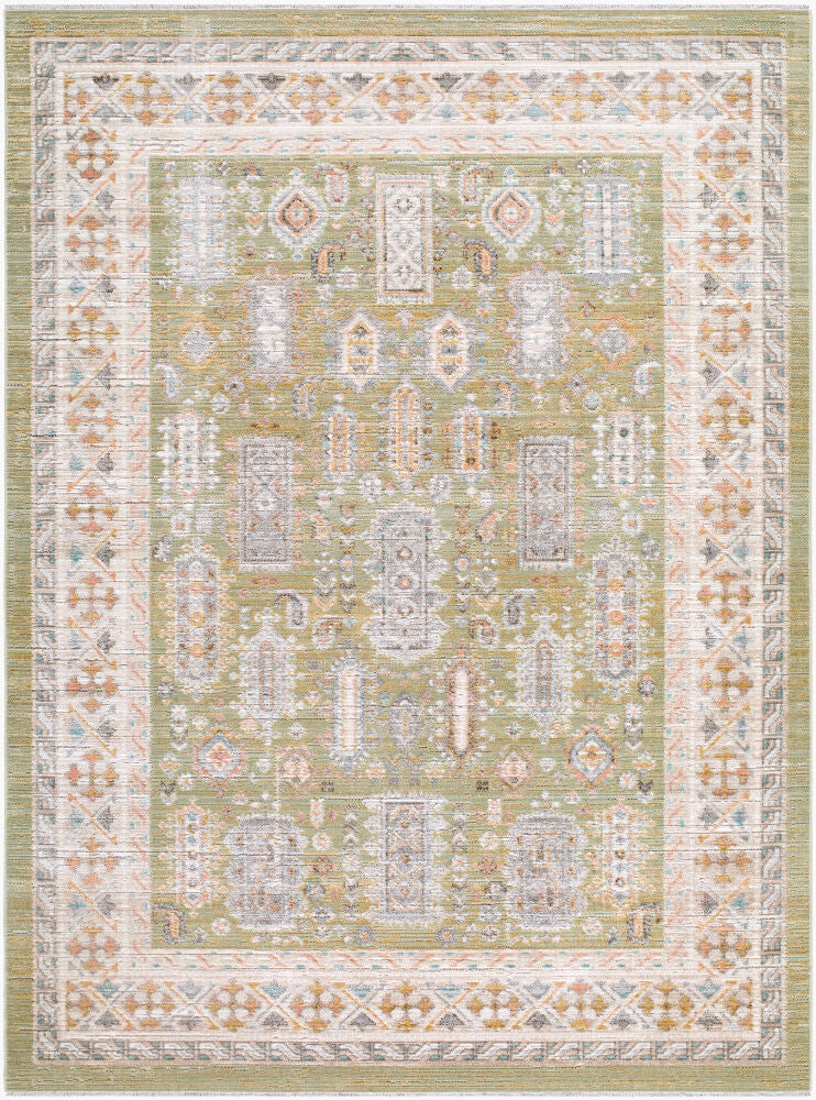 Amir Beige/Sky Blue Machine Woven Rug AMR-2301 - 5'3" x 7'