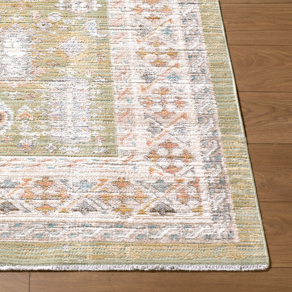 Amir Beige/Sky Blue Machine Woven Rug AMR-2301 - front