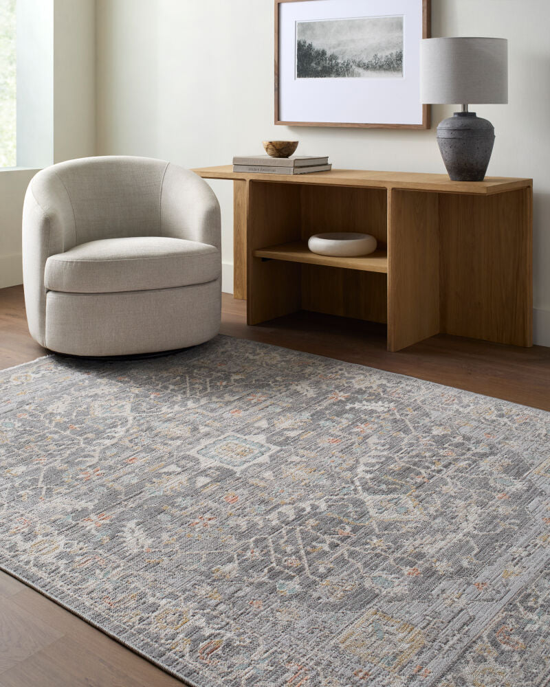 Amir Beige/Sky Blue Machine Woven Rug AMR-2303 - roomscene