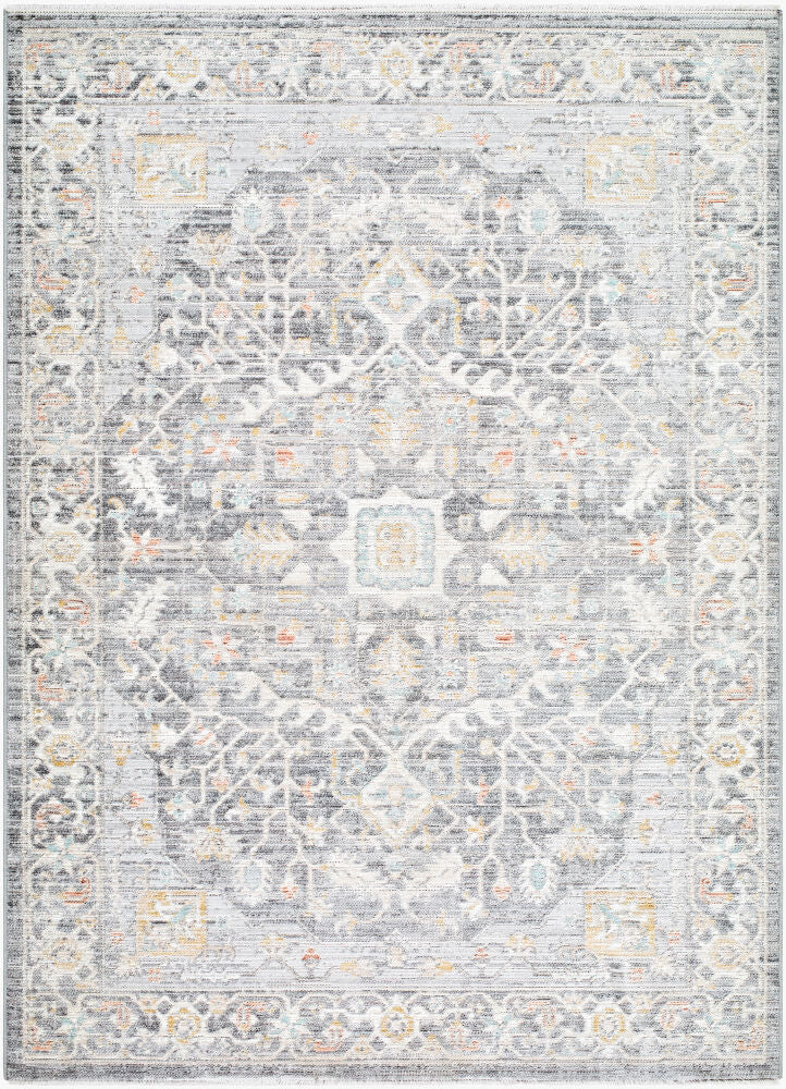 Amir Beige/Sky Blue Machine Woven Rug AMR-2303 - 5'3" x 7'