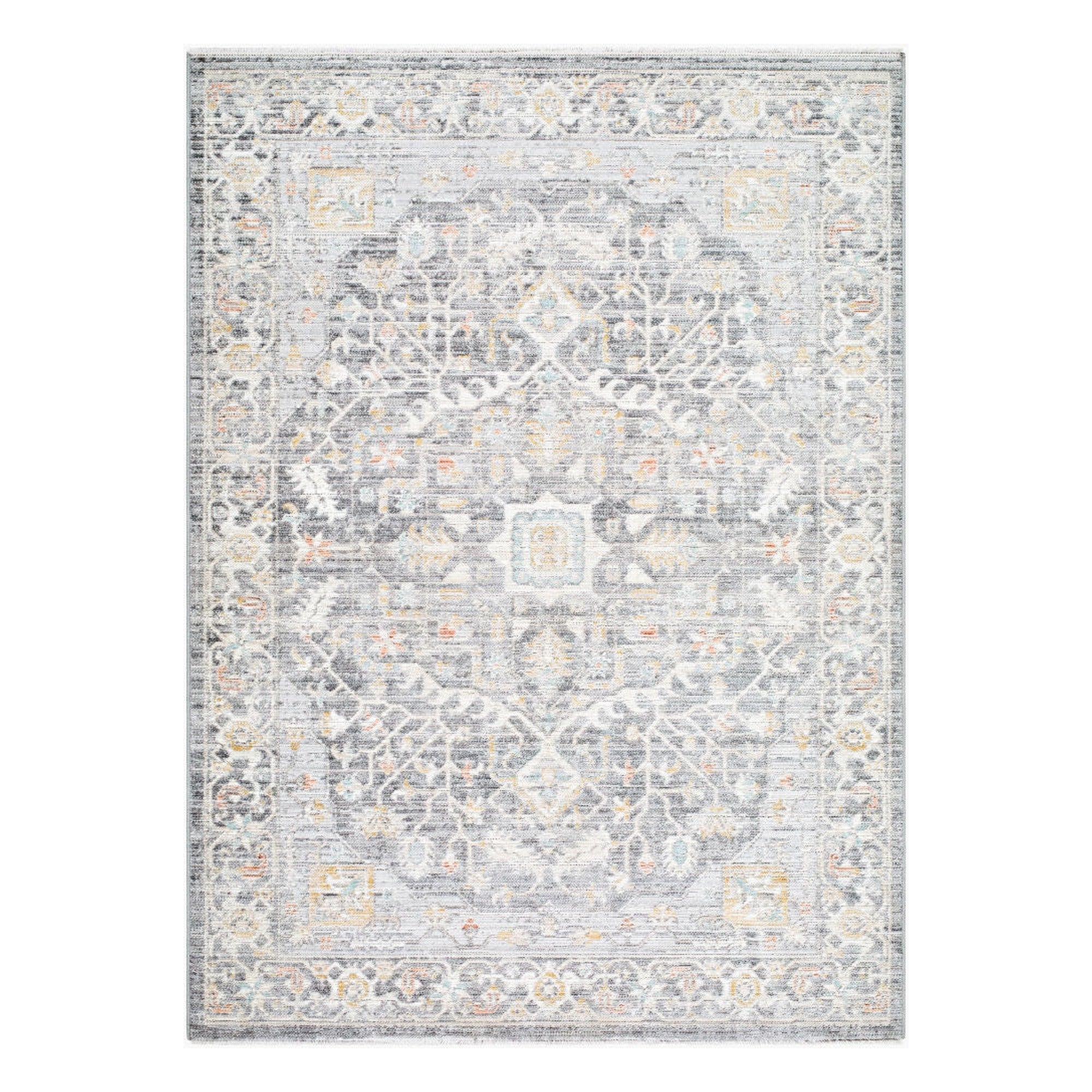 Amir Beige/Sky Blue Machine Woven Rug AMR-2303 - 5'3" x 7'