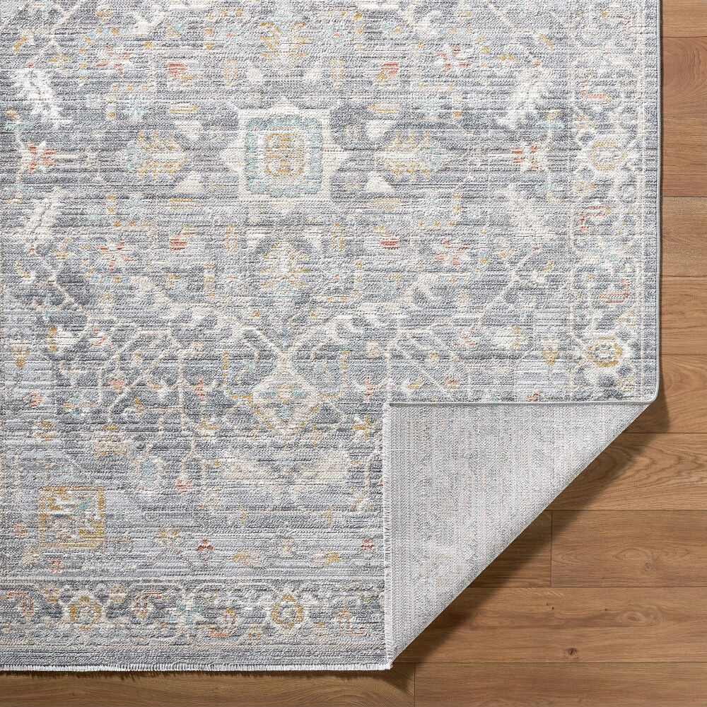 Amir Beige/Sky Blue Machine Woven Rug AMR-2303 - fold