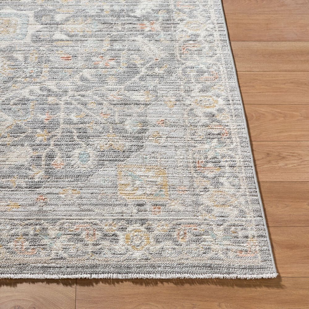 Amir Beige/Sky Blue Machine Woven Rug AMR-2303 - front