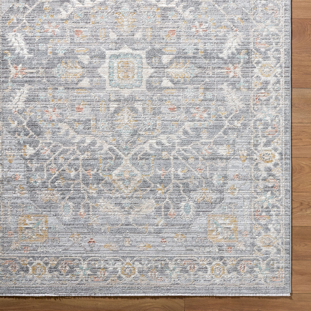 Amir Beige/Sky Blue Machine Woven Rug AMR-2303 - overhead