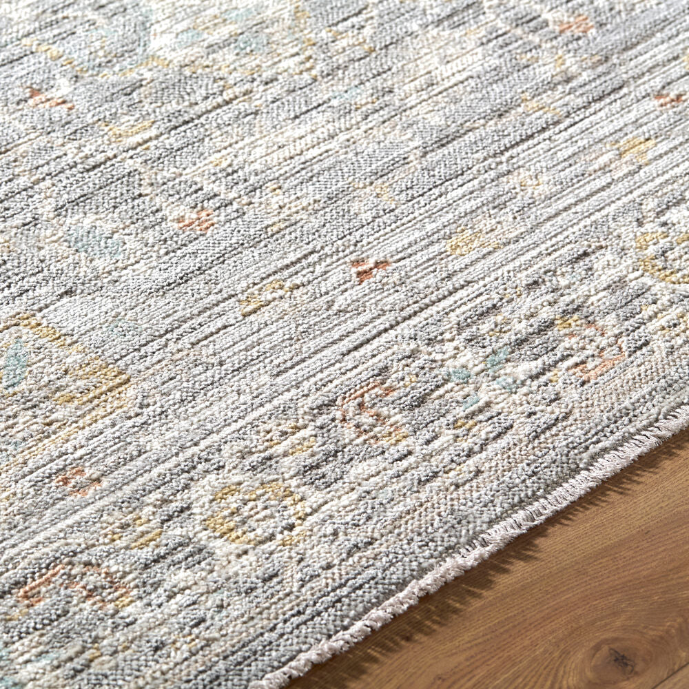 Amir Beige/Sky Blue Machine Woven Rug AMR-2303 - texture