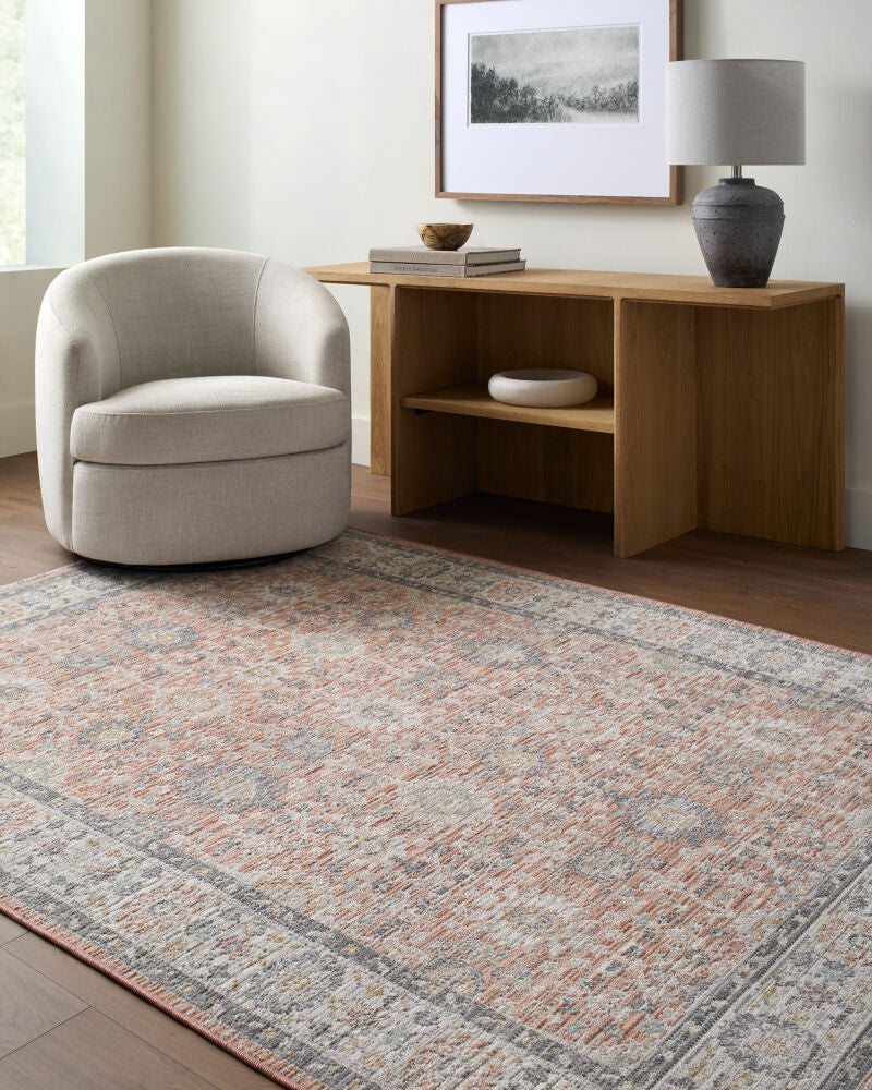 Amir Beige/Sky Blue Machine Woven Rug AMR-2305 - roomscene