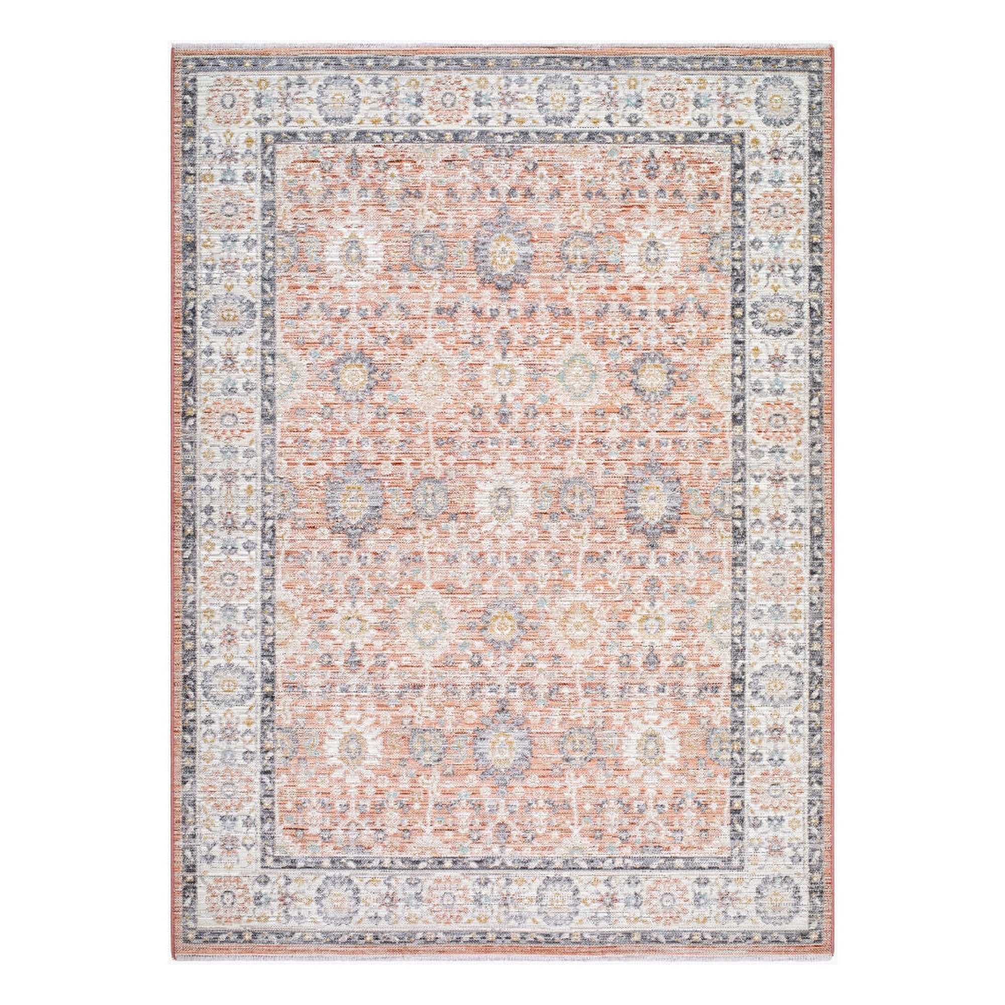 Amir Beige/Sky Blue Machine Woven Rug AMR-2305 - 5'3" x 7'