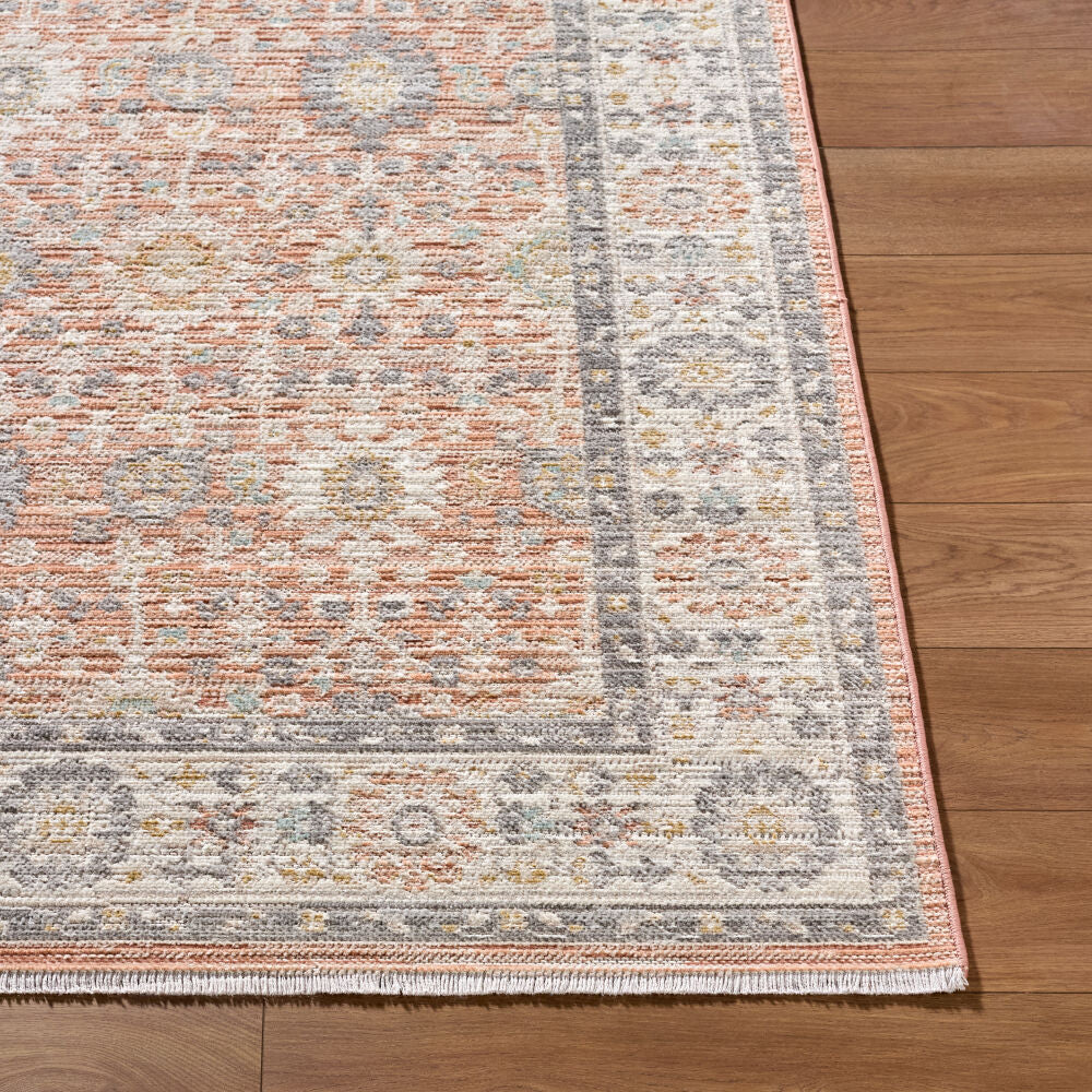 Amir Beige/Sky Blue Machine Woven Rug AMR-2305 - front