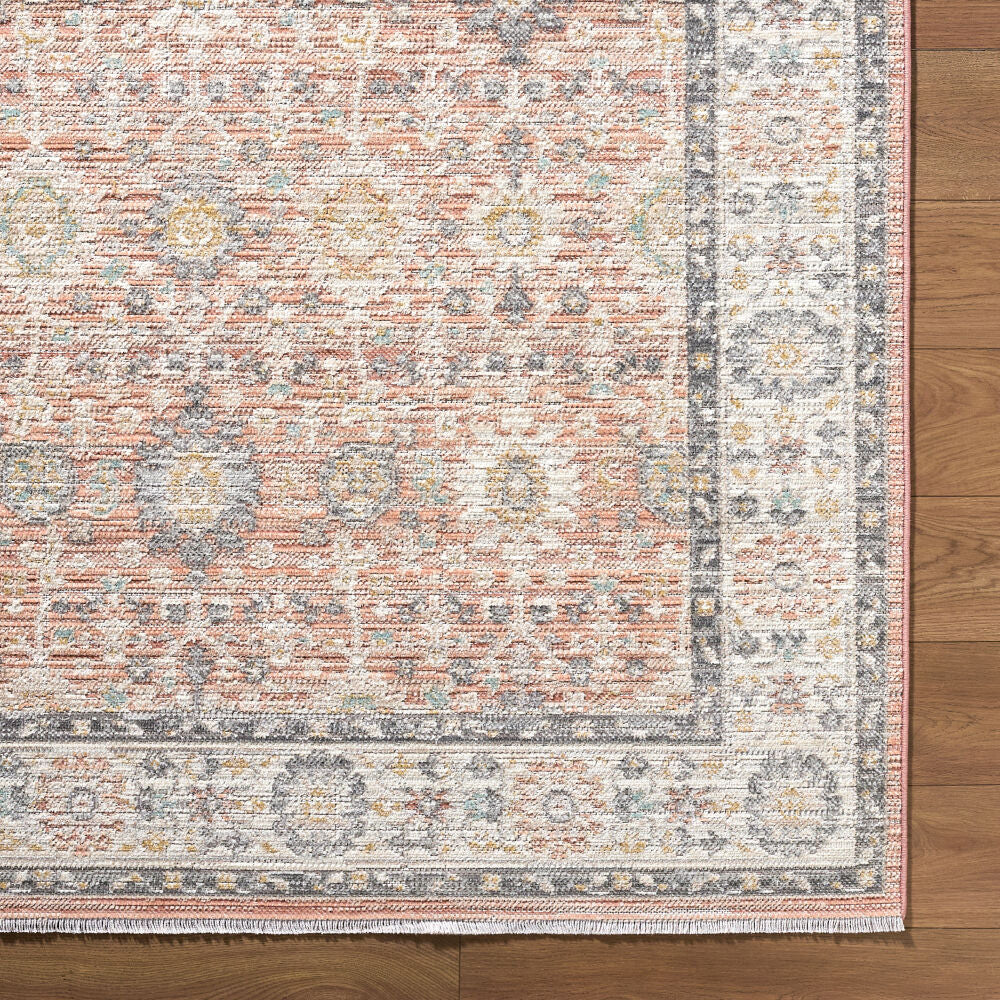 Amir Beige/Sky Blue Machine Woven Rug AMR-2305 - overhead