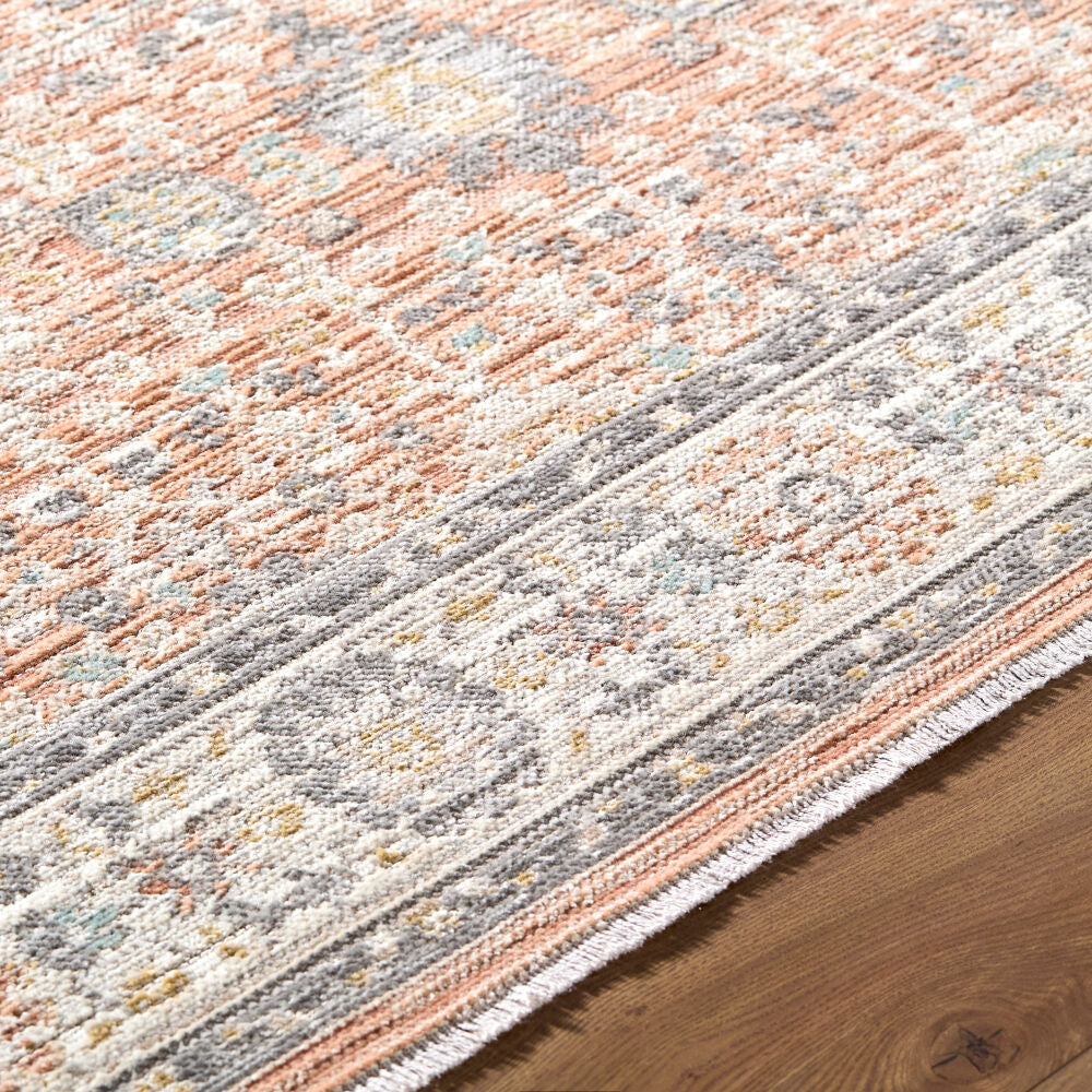 Amir Beige/Sky Blue Machine Woven Rug AMR-2305 - texture