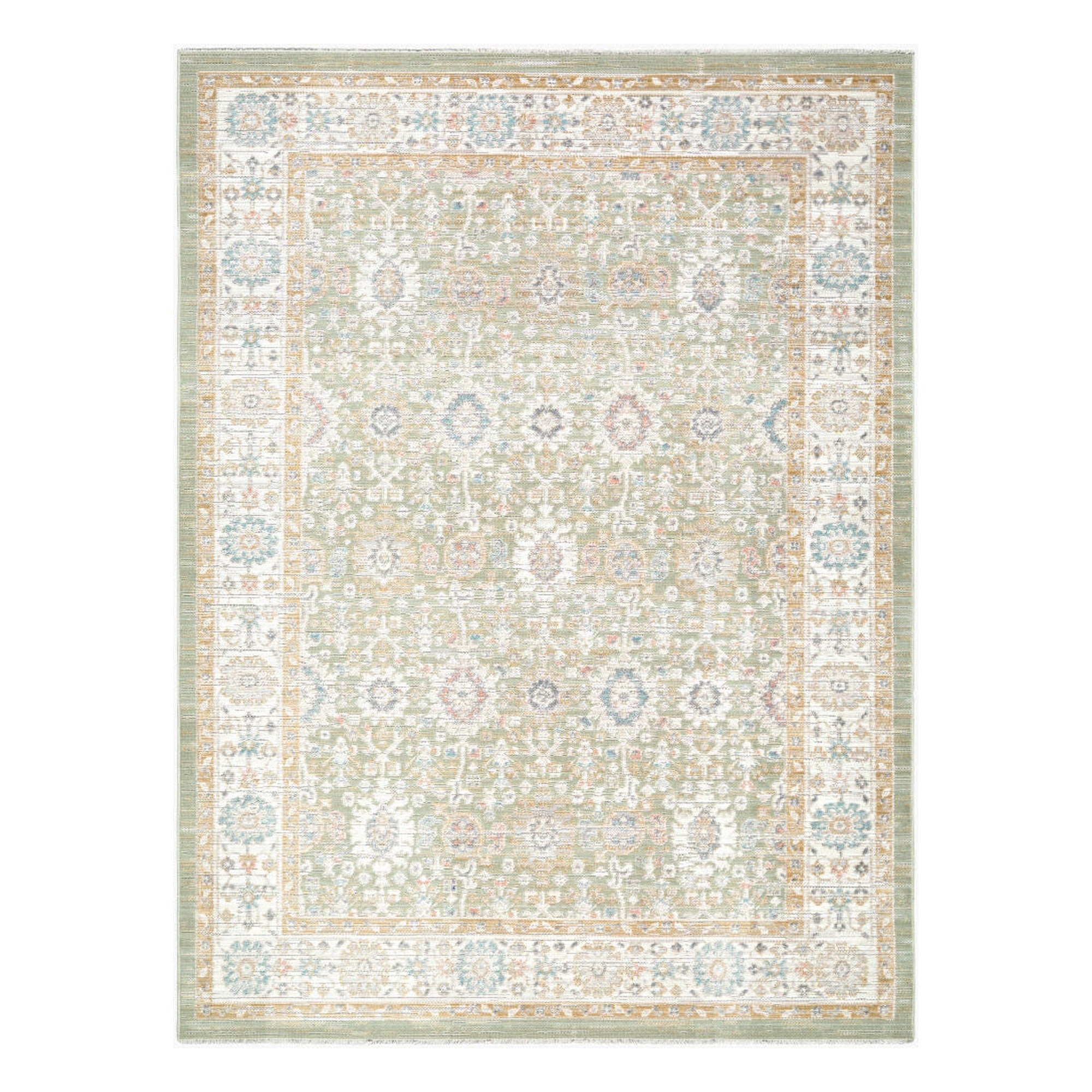 Amir Beige/Sky Blue Machine Woven Rug AMR-2306 - 5'3" x 7'