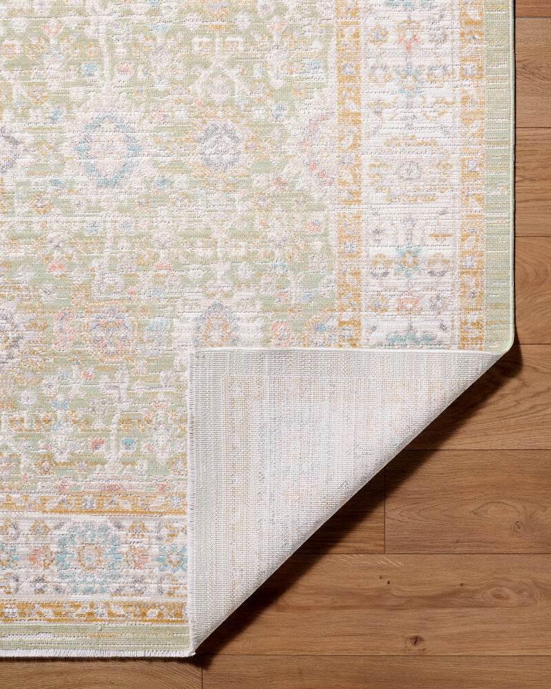 Amir Beige/Sky Blue Machine Woven Rug AMR-2306 - fold