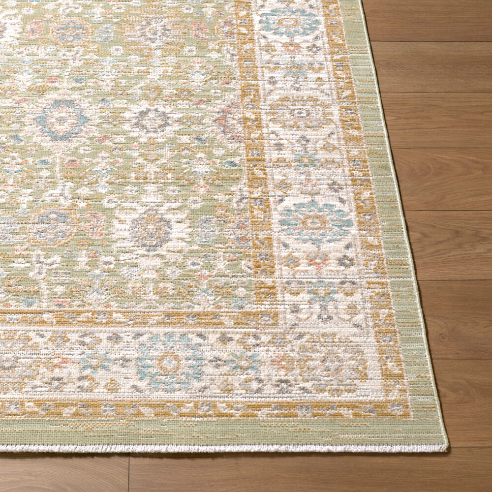 Amir Beige/Sky Blue Machine Woven Rug AMR-2306 - front