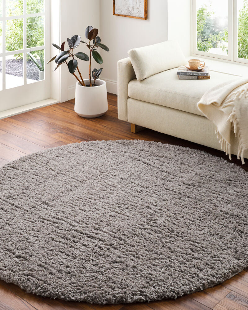 Angora Medium Gray Machine Woven Rug - roomscene