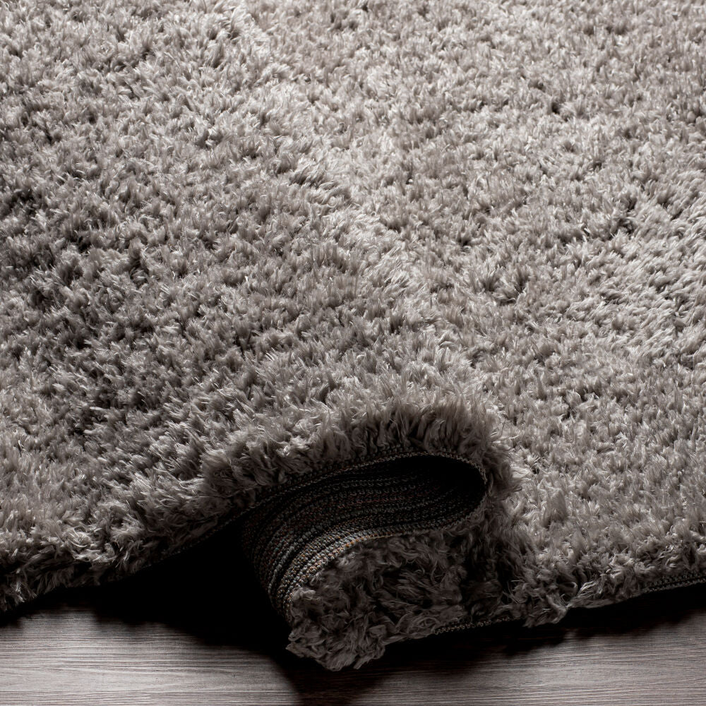 Angora Medium Gray Machine Woven Rug - fold