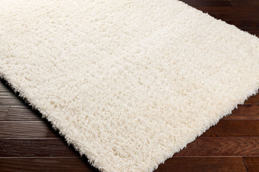 Angora Cream Machine Woven Rug - corner
