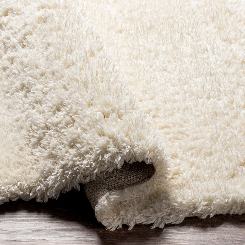 Angora Cream Machine Woven Rug - fold