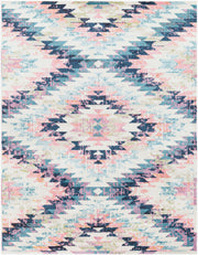 Anika Aqua/White Machine Woven Rug - 2'7" x 10'2"