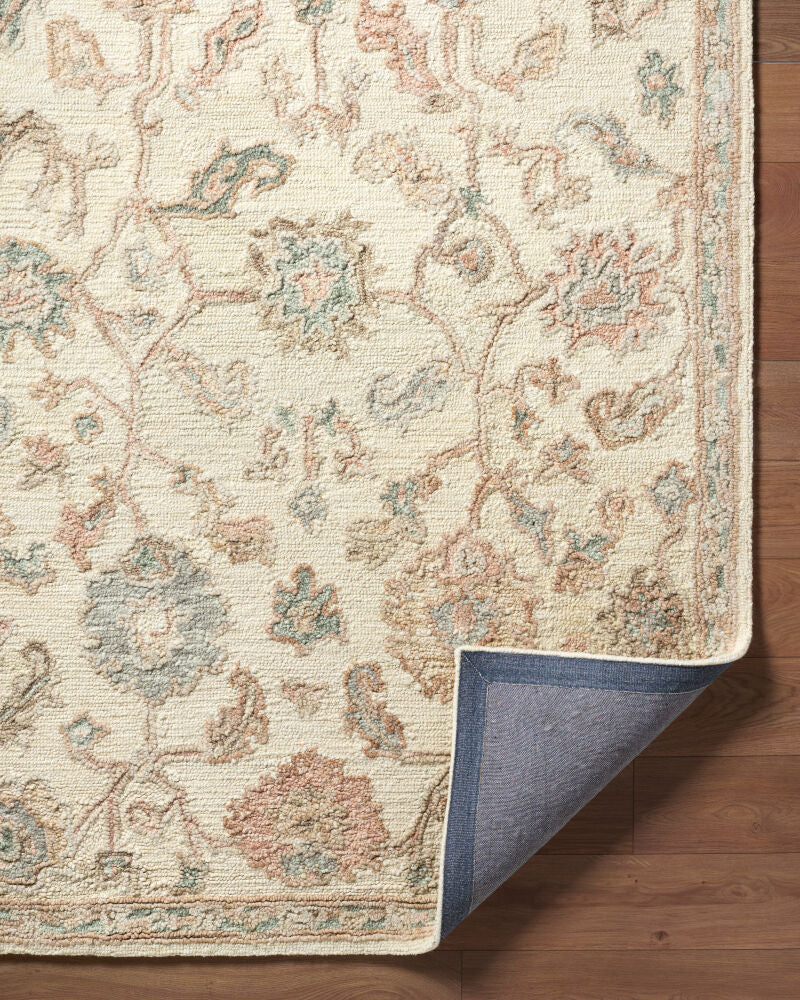 Arnold Blush/White Handmade Rug AOD-2301 - fold