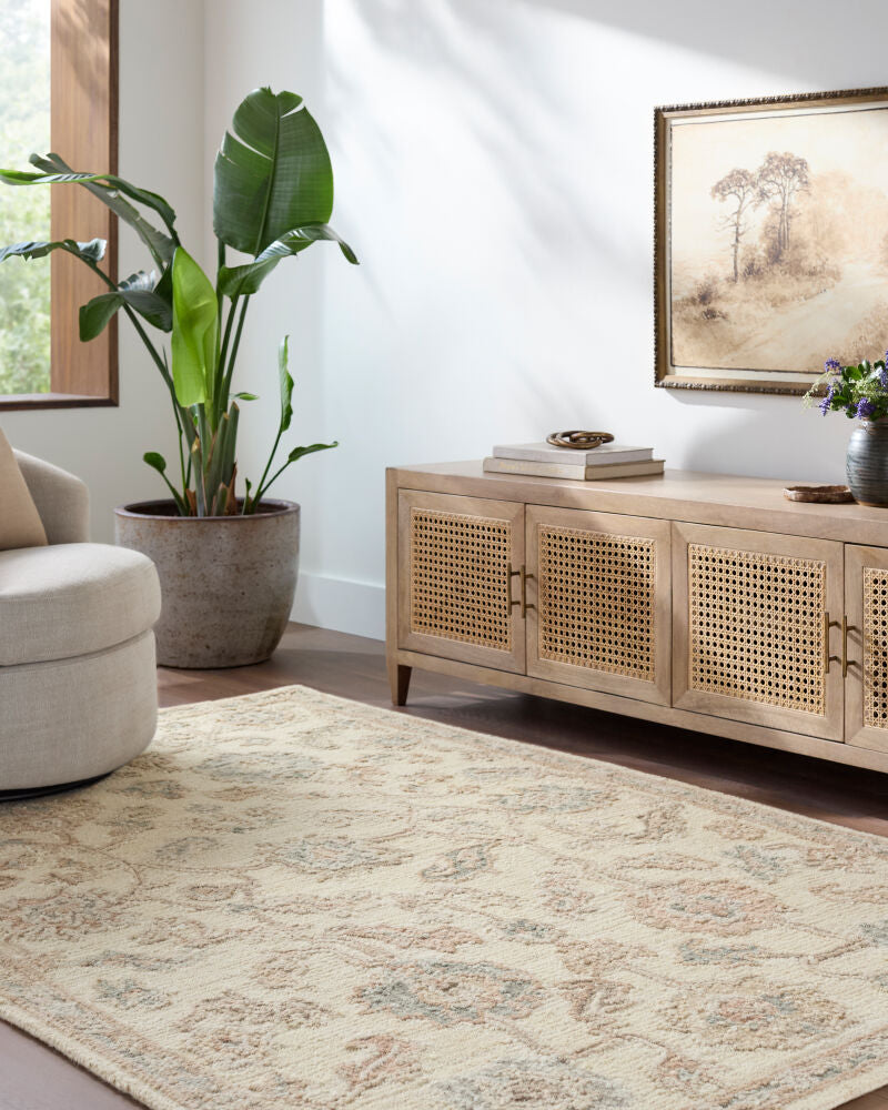 Arnold Blush/White Handmade Rug AOD-2301 - roomscene