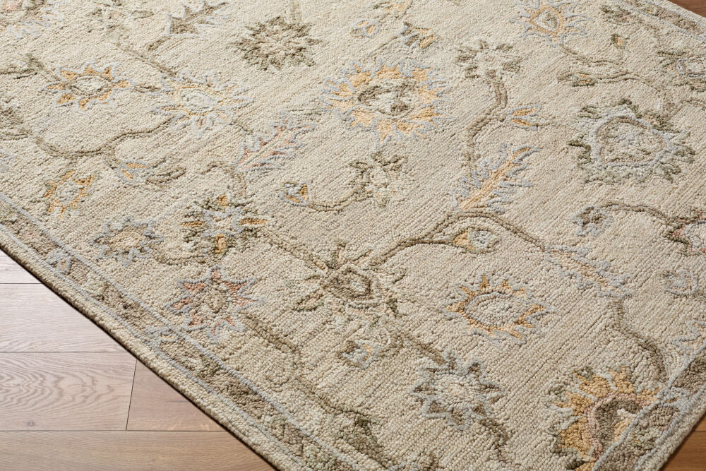 Arnold Blush/White Handmade Rug AOD-2305 - corner