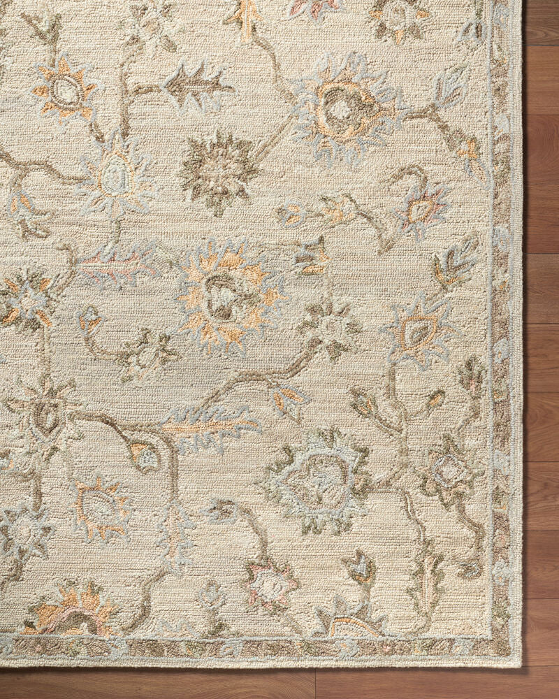 Arnold Blush/White Handmade Rug AOD-2305 - overhead