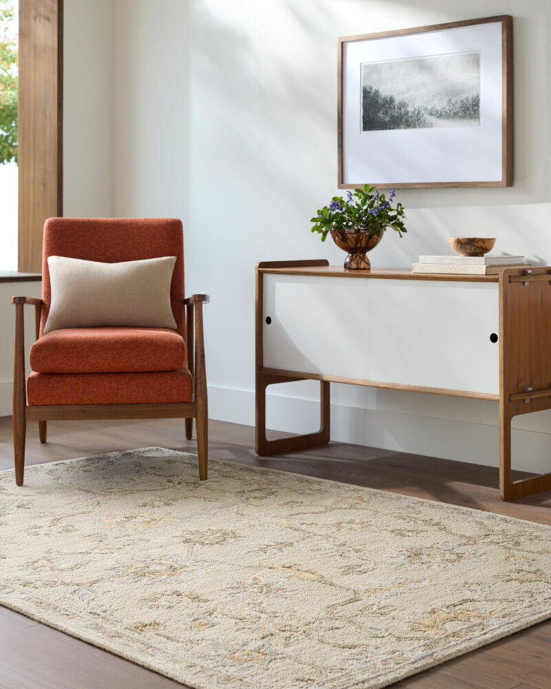 Arnold Blush/White Handmade Rug AOD-2305 - roomscene