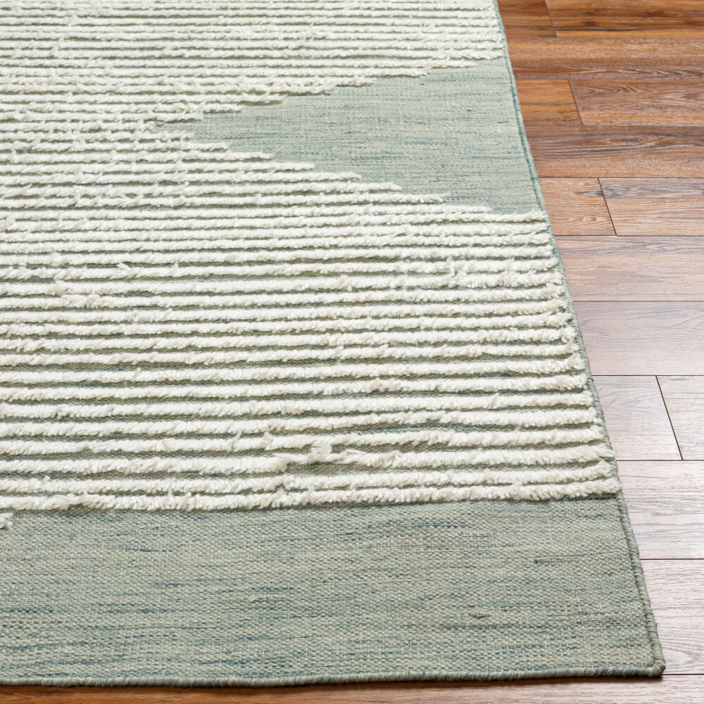 Apache Cream/Sage Handmade Rug - front
